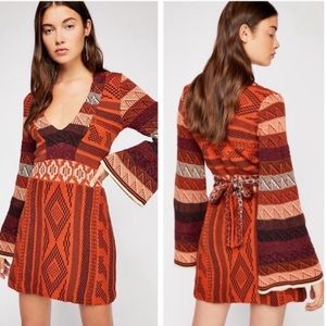 Free People Patchwork Sweater Dress Sz S